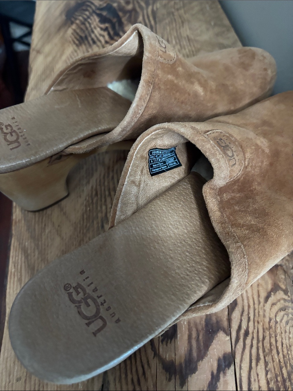 UGG Suede Slip-On Mules in Tan - Picture 2 of 8